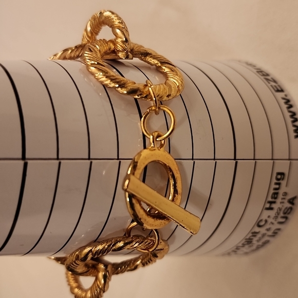 Bracelet Gold Tone Twist Chain Chunky - Picture 4 of 6